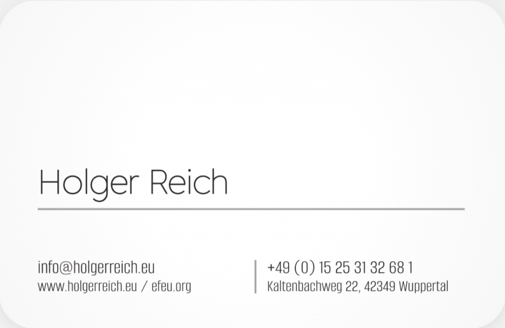 Visitenkarte Holger Reich